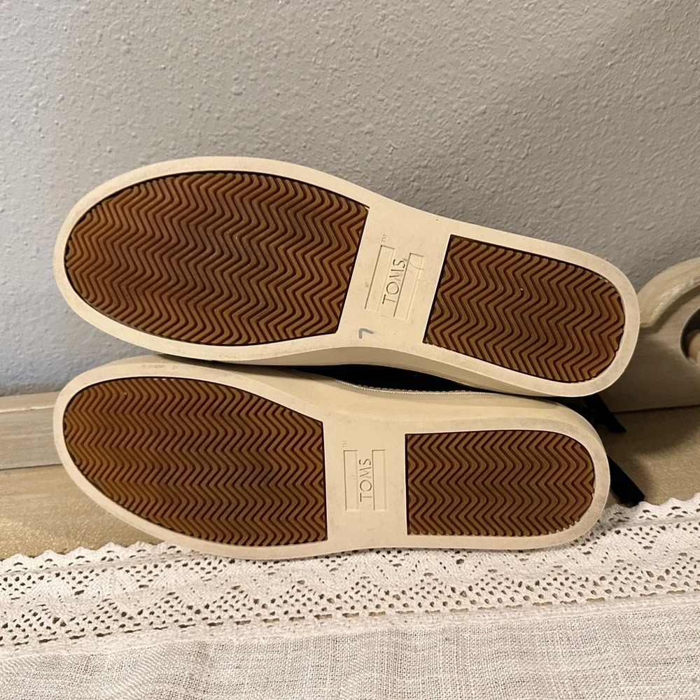 Black TOMS‎ platform espadrille - Picture 8 of 11